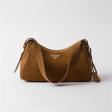 Prada Aimée Medium Suede Shoulder Bag